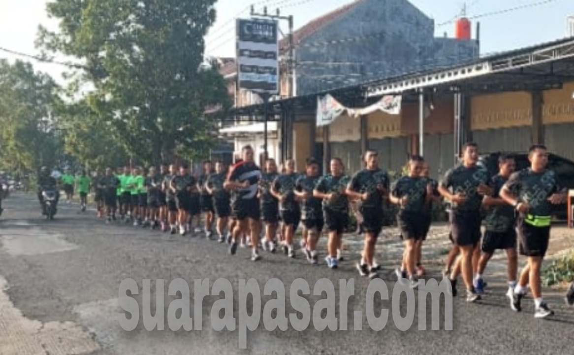 Guna Memelihara Ketahanan Fisik dan Kebugaran Anggota Kodim 0731/Kulon Progo Melaksanakan Lari Aerobik