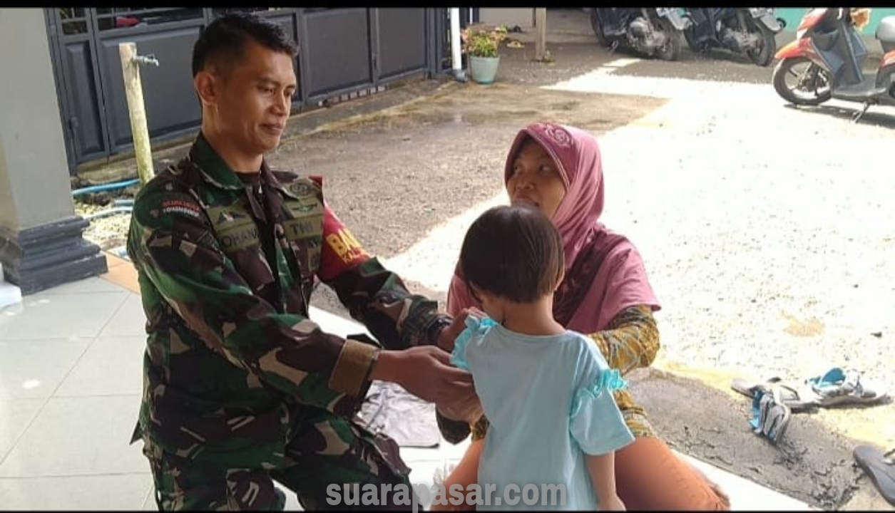 Babinsa Jangkaran Beri Himbauan Warganya Agar Ikut Posyandu