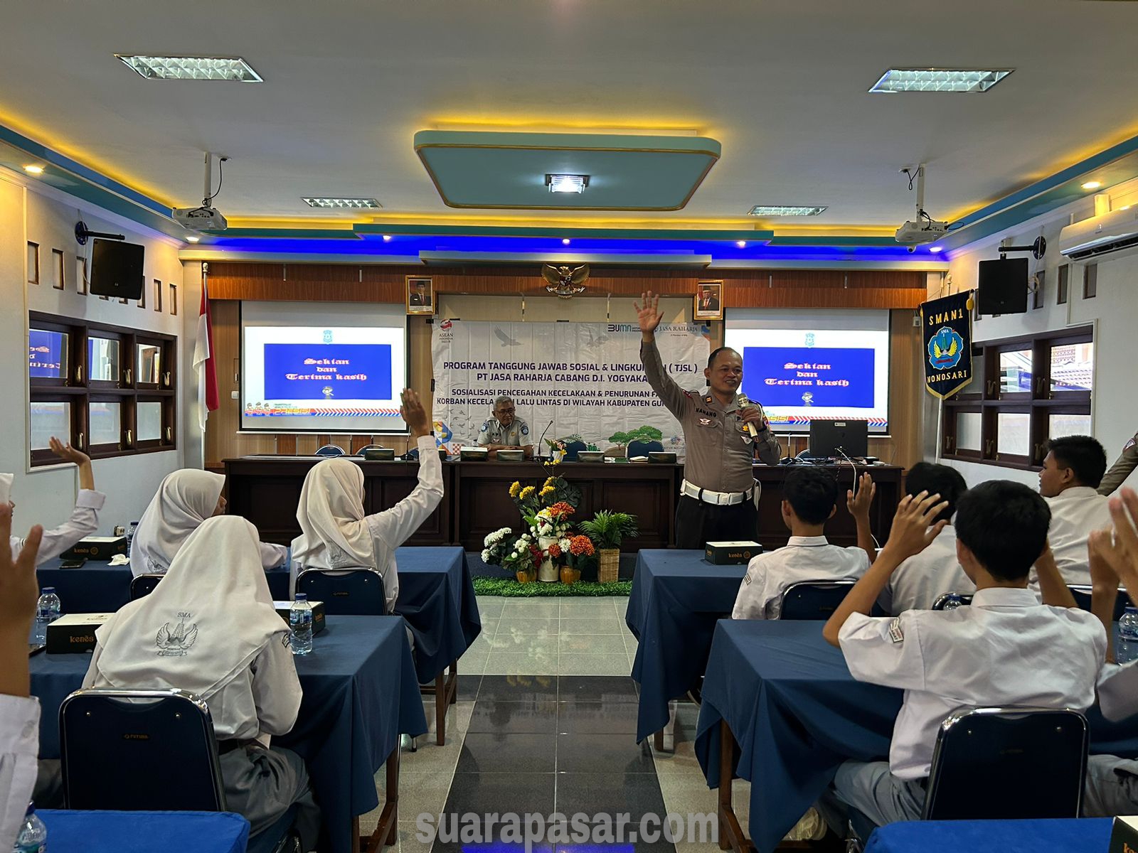 Jasa Raharja Samsat Gunungkidul Sosialisasikan Pelatihan Penanganan Gawat Darurat di SMAN 1 Wonosari