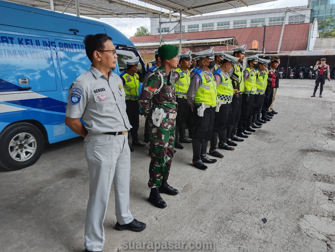 Jasa Raharja Pembantu Sewon Bantul Gelar Operasi Gabungan di Jalan Parangtritis