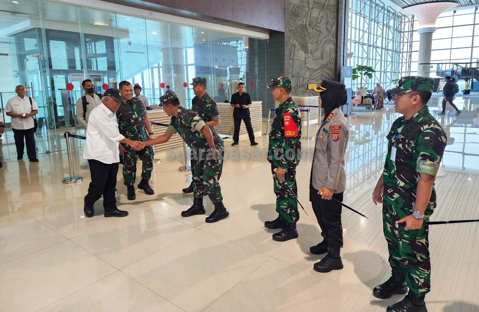 Penyambutan Kedatangan Danpusterad di Bandara YIA Dalam Rangka Kunjungan Kerja TMMD Reguler 117 Kodim 0731/Kulon Progo