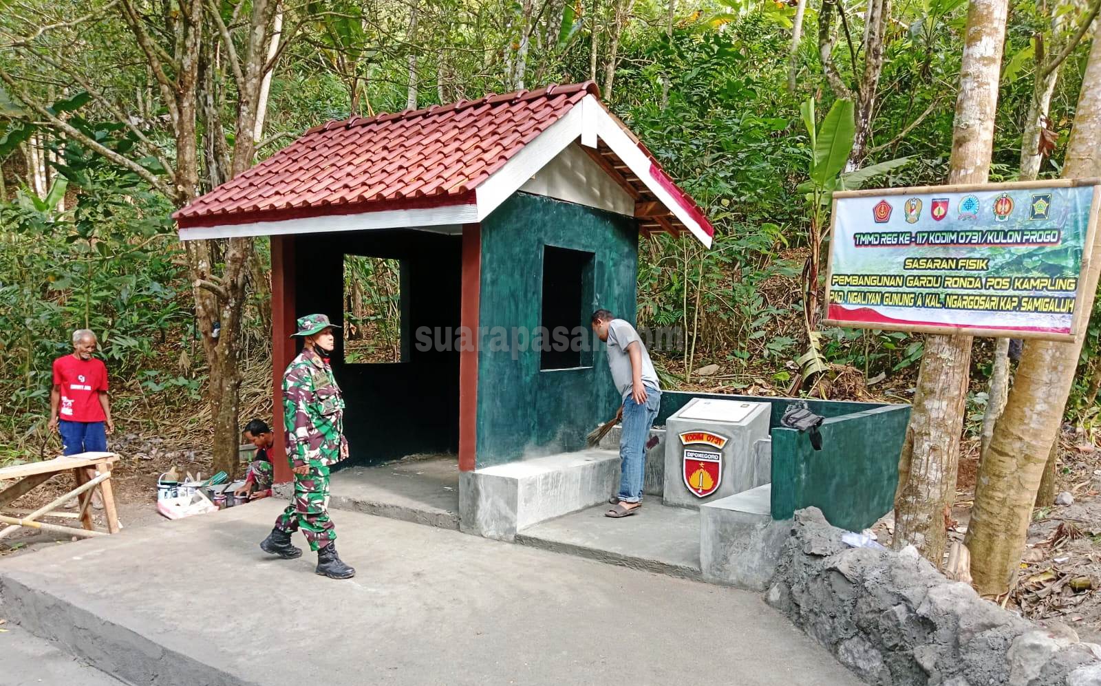 Pengerjaan Dua Unit Gardu Ronda TMMD Reguler 117 Kodim 0731/Kulon Progo Telah Selesai