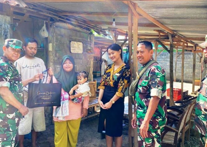 Danramil Temon Besama Staf Hotel Dafam Berikan Bantuan Stunting