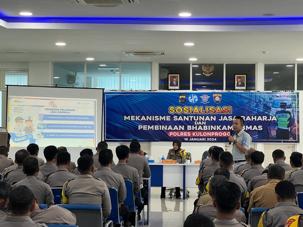 Jasa Raharja Bersama Polres Kulon Progo Edukasi Bhabinkamtibmas Terkait Prosedur Santunan Korban Kecelakaan Lalu Lintas Jalan