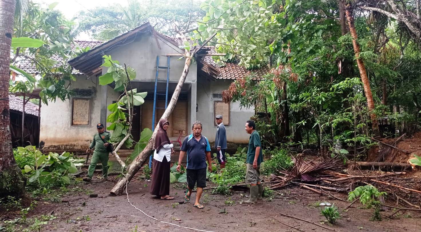 Babinsa Salamrejo Bersama Warga Evakuasi Pohon Tumbang