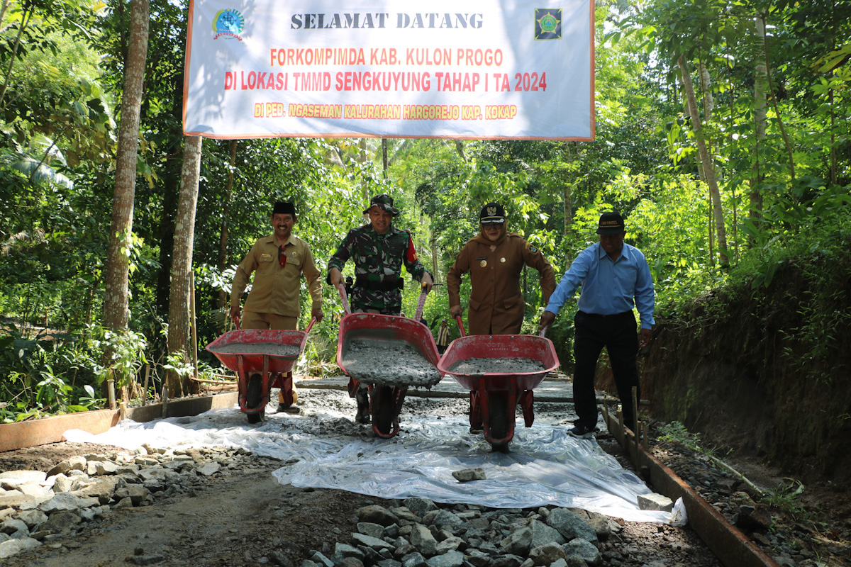 TMMD Sengkuyung Tahap I Tahun 2024 dengan tema “Darma Bakti TMMD Mewujudkan Percepatan Pembangunan Di Wilayah” di Ngaseman , Kulon Progo Dimulai