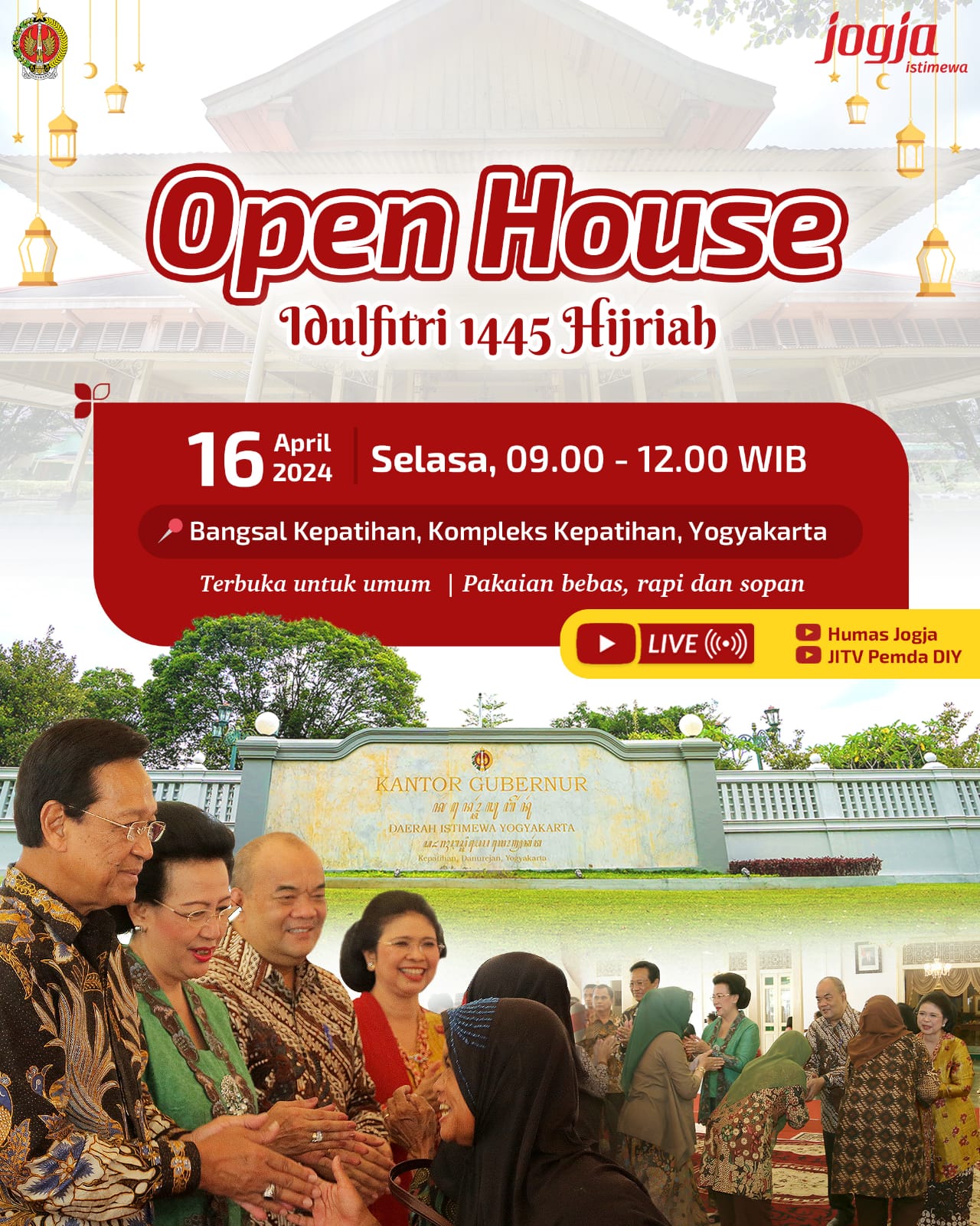 Absen 4 kali, 2024 DIY kembali Gelar Open House Idulfitri