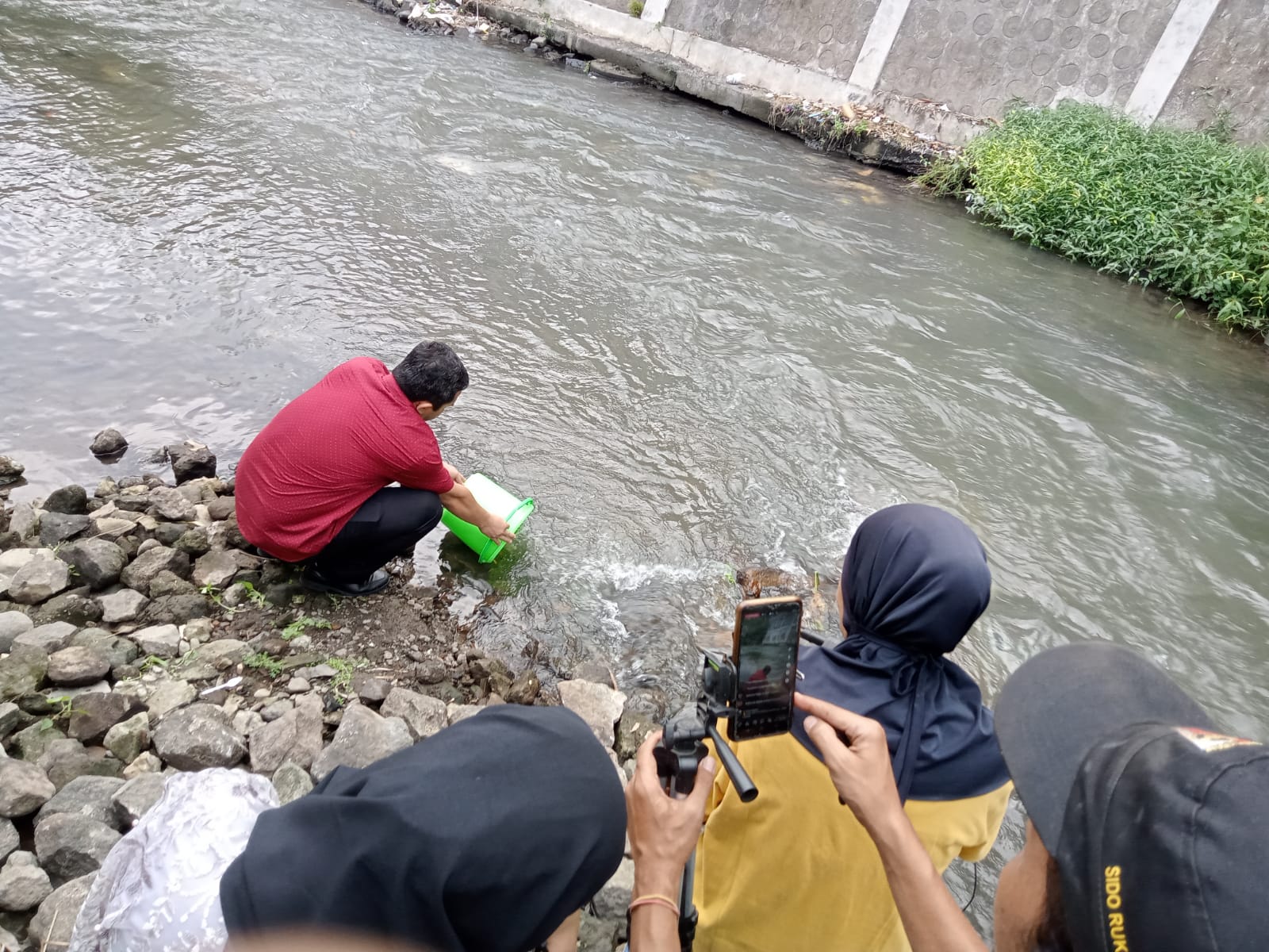 Eko Suwanto Tebar Benih Ikan, Ajak Jaga Kualitas Ekosistem Lingkungan Perkotaan Yogyakarta Agar Lestari