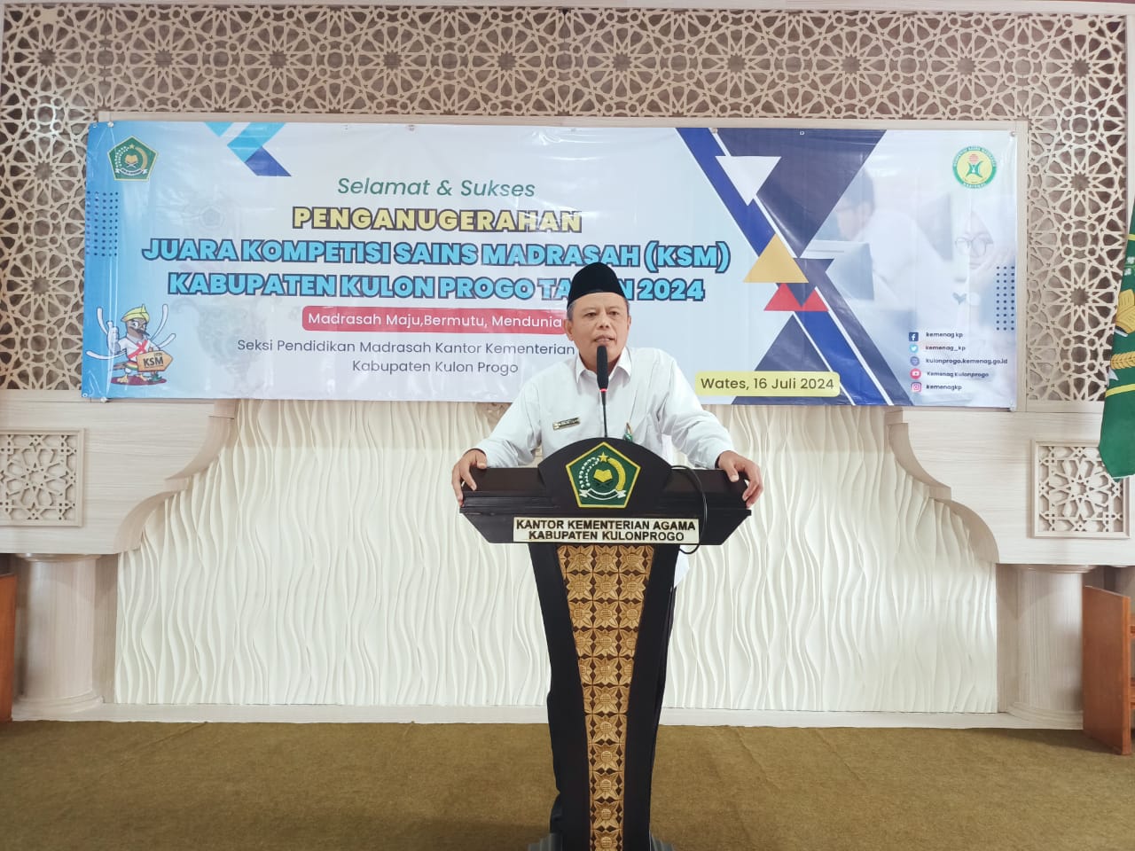 Penganugerahan Juara Kompetisi Sains Madrasah, Kakan Wahib Jamil Pesankan Lima Hal