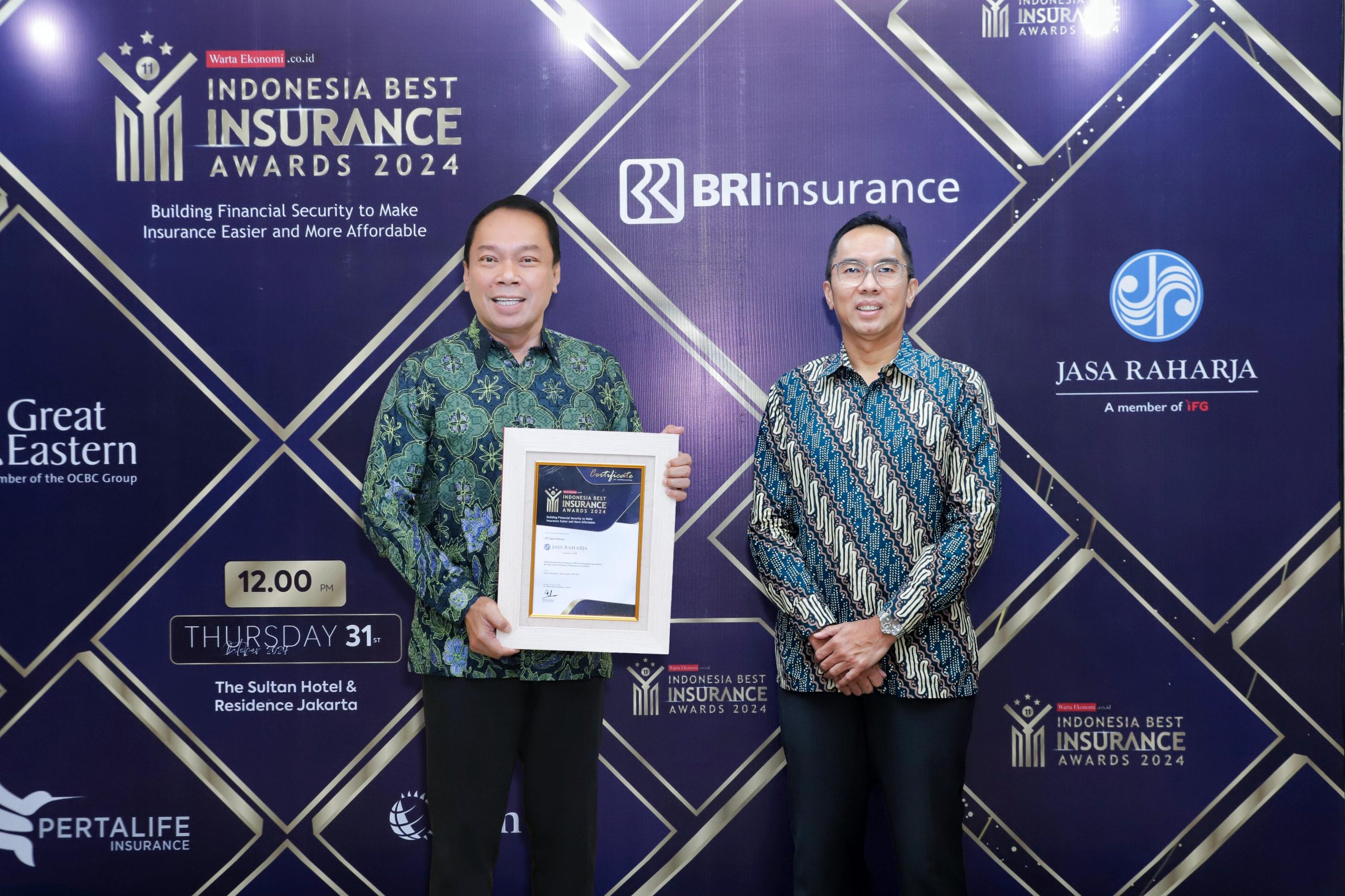 Sukses Jaga Keseimbangan Keuangan dan Pelayanan, Jasa Raharja Raih Penghargaan Indonesia Best Insurance Awards 2024